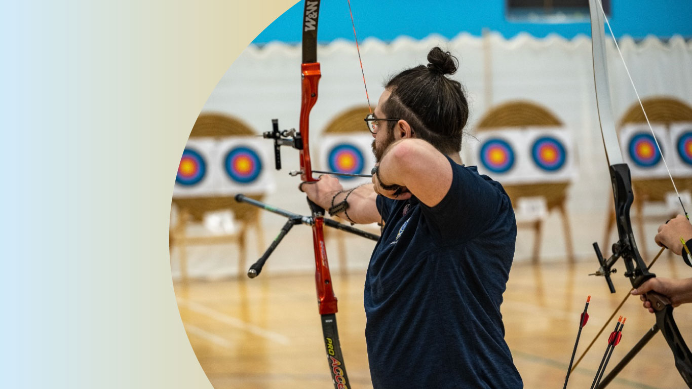 Student shooting arrow