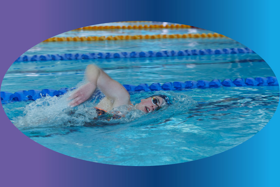 Three people in a swmming pool